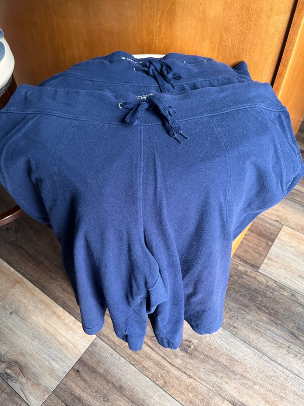 Two pair navy shorts by Tek Gear! Pockets, pull on with drawstring! Comfortable! - Picture 6 of 10